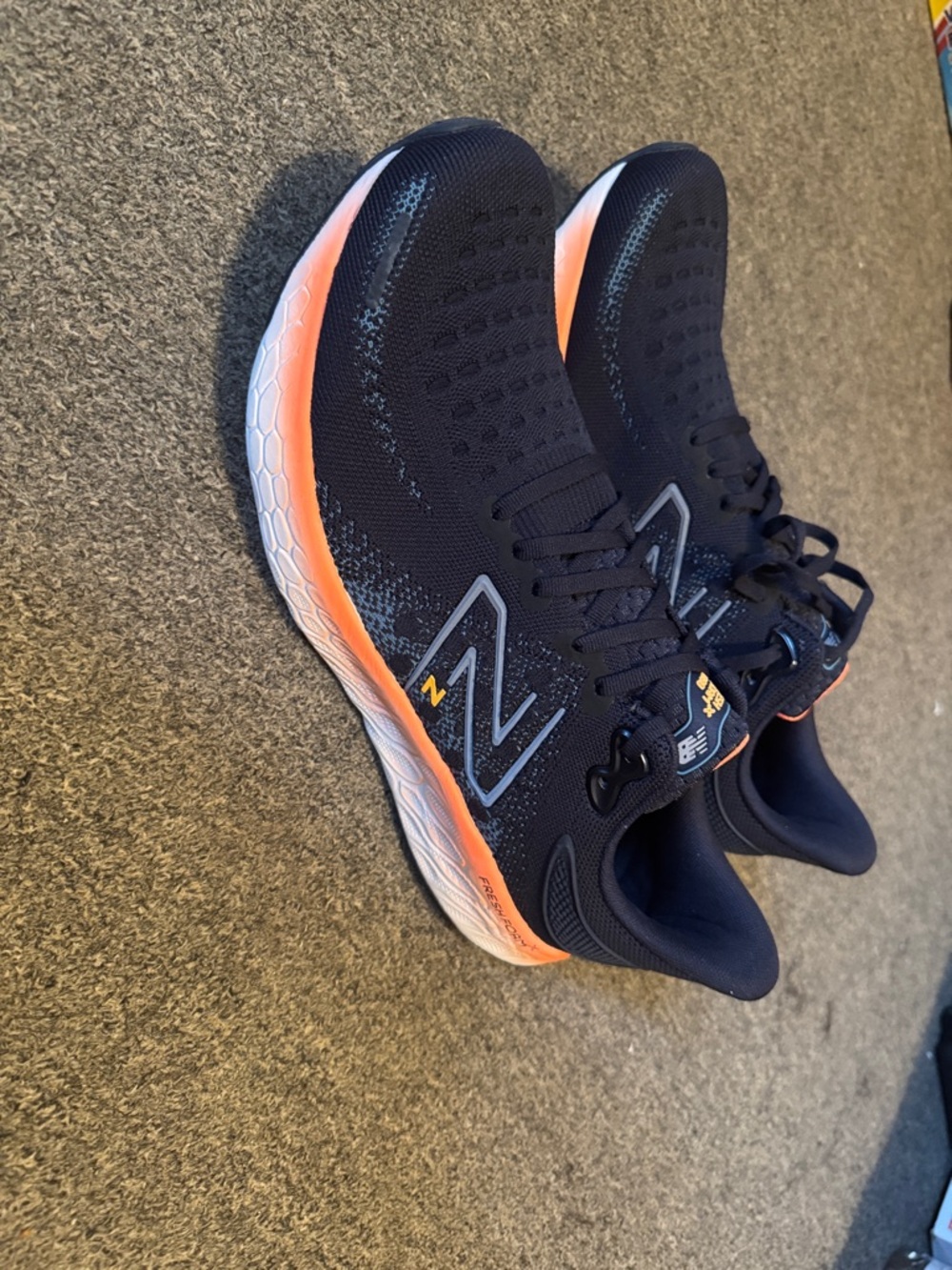New Balance Men’s Navy and Orange Athletic Running Shoes wide